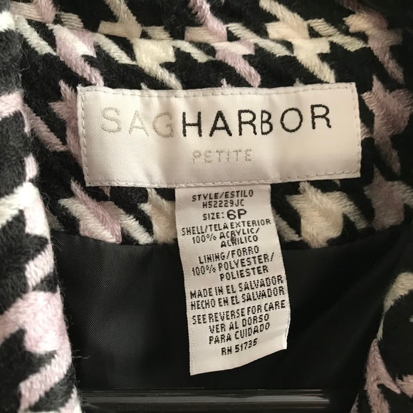 Sag Harbor Black Taupe White Jacket Woman Size 6P - Picture 2 of 8